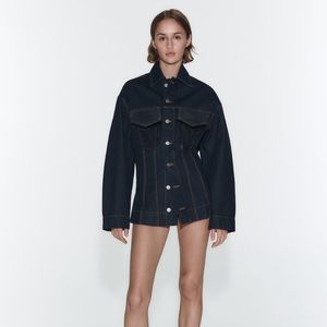 Zara Denim Jacket with Topstitching
